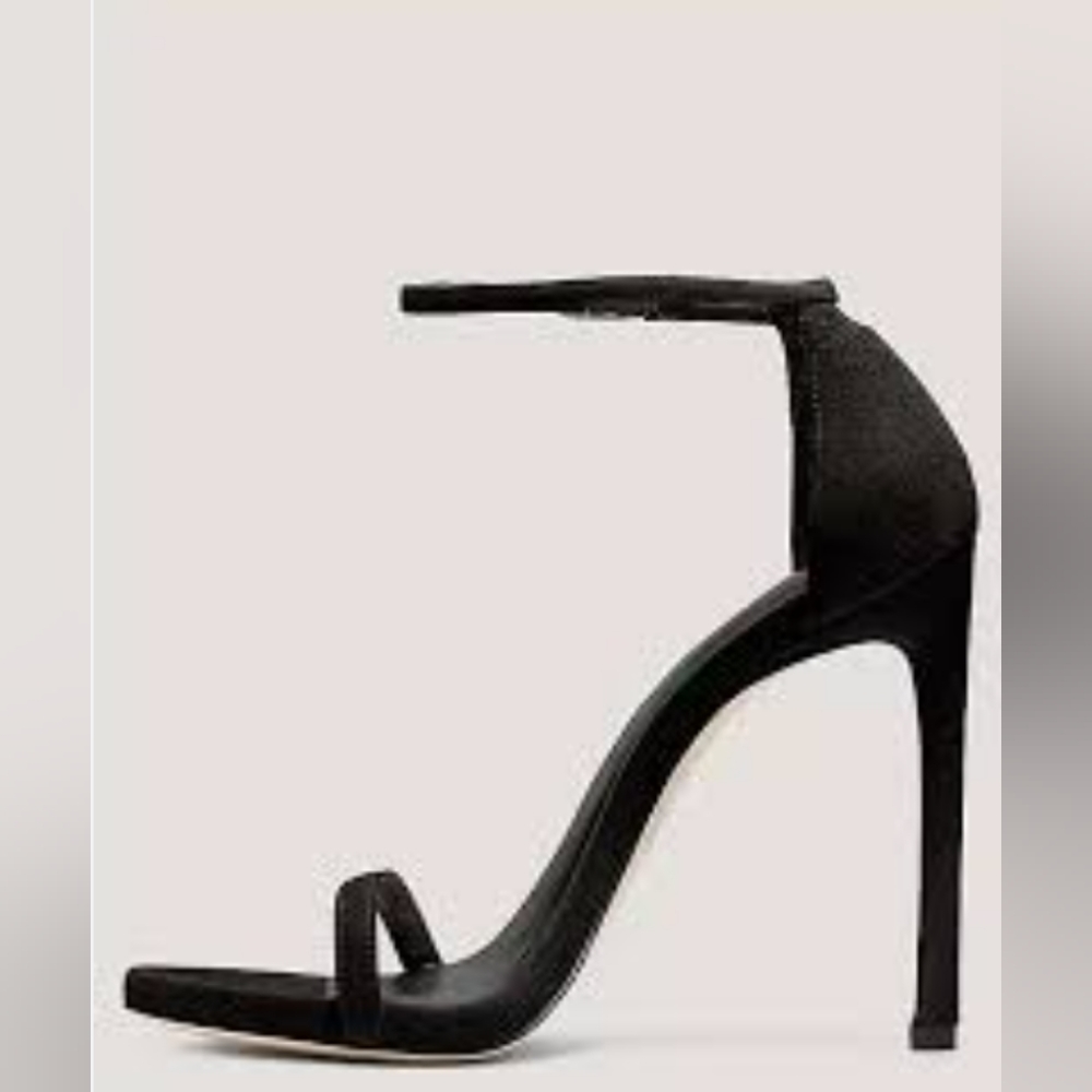Stuart Weitzman Nudist Heels Black Suede 6.5